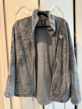 The North Face Light Grey Plush Fleece Zip Jacket